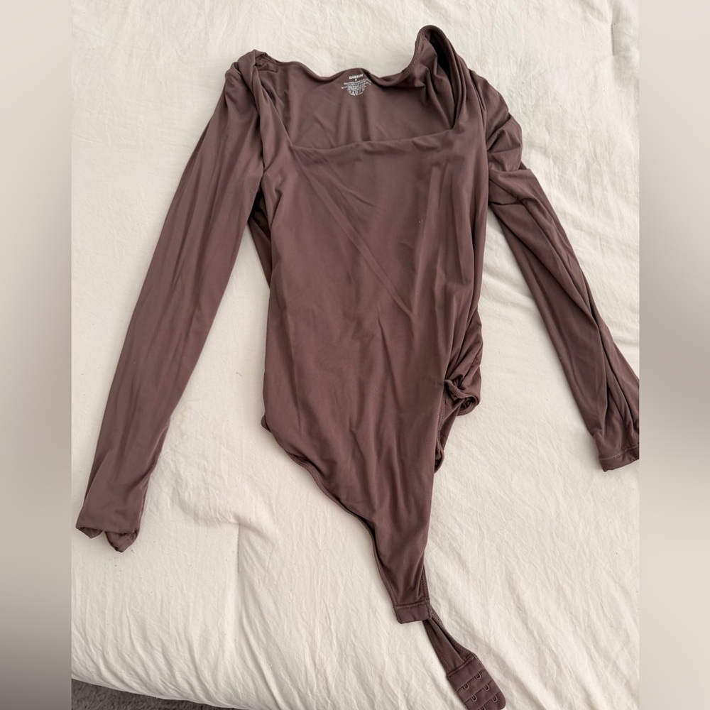 Elegant Brown Long Sleeve Women's Top